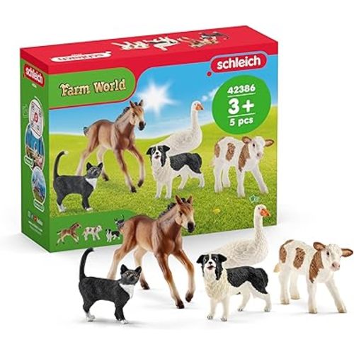 Schleich Farm World - 5Pc Farm Animal Playset - Kids Ages 3+ | 42386
