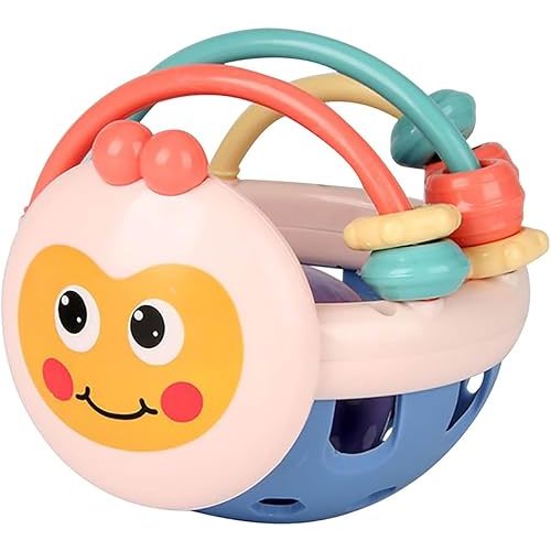 Rattle & Sense Sensory Ball, Baby Rattle Balls, Sensory Toys for 3-6 Months Olds, Multisensory Baby Toy with Bead Chasers, Rattle Sounds & Textures, Easy to Grasp, Ages 3 Months+