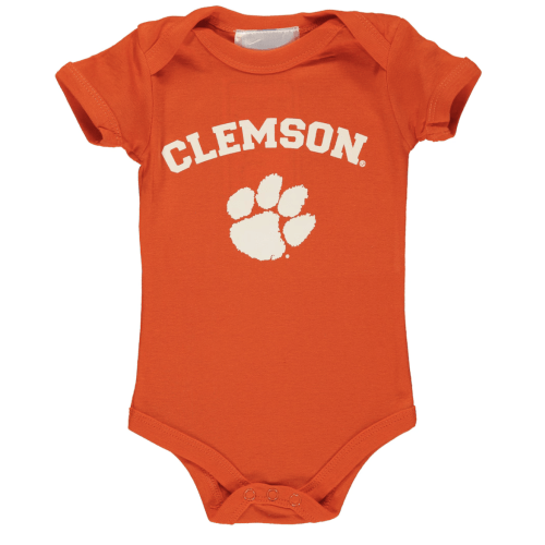 Infant Orange Clemson Tigers Arch & Logo Bodysuit