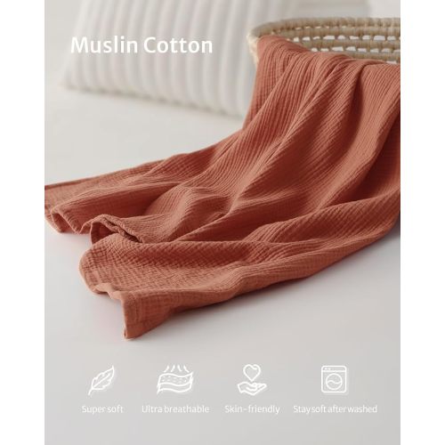 Blissful Diary Muslin Nursing Cover for Breastfeeding, Breathable Breastfeeding Cover up with Arch Neckline for Women, Nursing Apron (Brick Red)