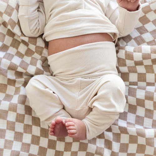 2pc Bamboo Button Top & Bottom | Eggshell
