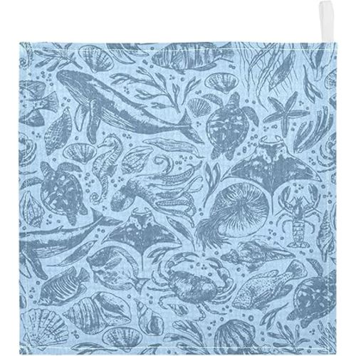 vvfelixl Baby Muslin Washcloths Whale Dolphin Octopus Shark Baby Burp Cloths Cotton Baby Face Towel for Newborn Infants Boys Girls Soft and Absorbent 11.8 X 11.8 in, 3 Pack