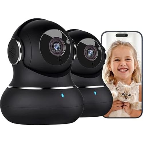 litokam 2K Indoor Camera, 360 Pan/Tilt Home Security Camera with Motion Detection, Pet Camera with Phone App, Baby Monitor with Night Version, WiFi Camera-Two Way Audio, Work with Alexa, 2 Pack