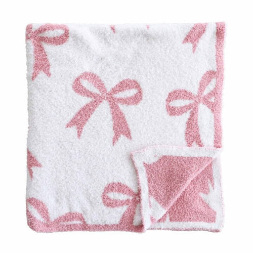 CuddleLane™ Luxe Blankets | Bows Dark Pink