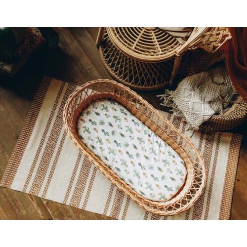Baby Moses Basket with sheet | Wicker cradle (mattress & sheet)
        , 
                    Cactuses