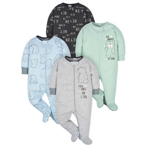 Gerber Baby Boy Sleep 'n Play Footed Pajamas, 4-Pack