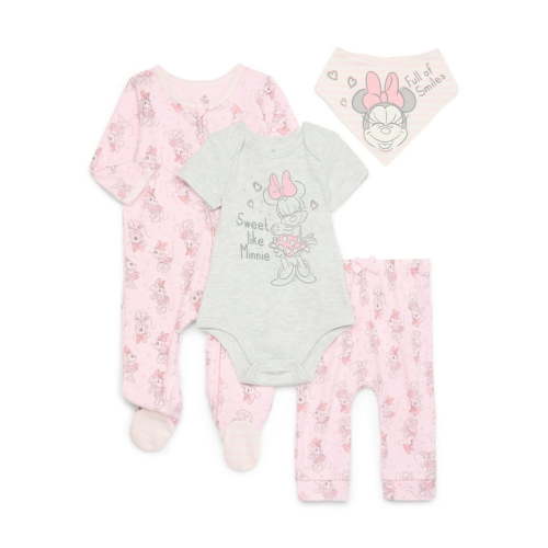 Disney Baby Wishes and Dreams Character Baby Layette Newborn Essentials Gift Set, 4-Piece, Sizes Newborn-6/9 Months