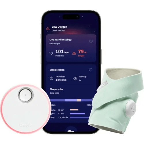 Owlet Dream Sock® - FDA-Cleared Smart Baby Monitor - Track Live Pulse (Heart) Rate, Oxygen in Infants - Receive Notifications - Mint