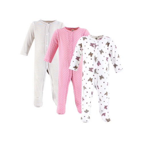 Hudson Baby Long Sleeve Sleep and Play, 3-Pack, Newborn-9 Months