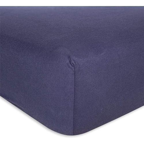 Burt's Bees Baby Solid Fitted Crib Sheet Organic Cotton BEESNUG - Indigo, Fits Unisex Standard Bed and Toddler Mattress, Infant Essentials, 52 x 28 Inch 1-Pack