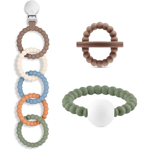 Ryan & Rose Cutie Clinks Attachable Teether Chew Toy for Babies (Ultimate Teething Set (Handsome))
