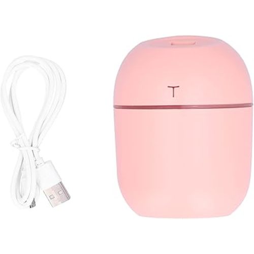 Portable Mini Humidifier, USB Personal Desktop Humidifier for Baby Bedroom Travel Office Home with LED Light(Pink)