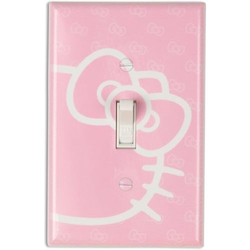 Hello Light Switch Cover - Wall Plate Room Decor Pink Kawaii Bow WP-32