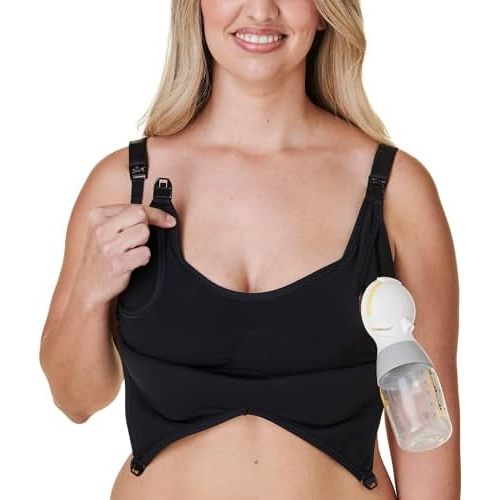 Bravado Designs 3-in-1 Nursing and Pumping Bra Hands Free for Maternity and Breastfeeding, Wearable Breast Pump Bra