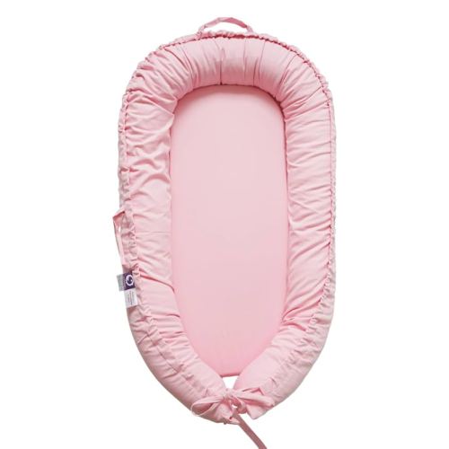Infant Lounger, Baby Nest Cover for Baby Girls & Boys, Newborn Essentials for Baby 0-12 Months, 100% Cotton Breathable, Portable Travel Bed (Misty_Rose)