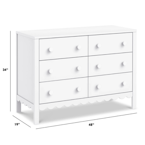 (White) daVinci Sammy Scallop 6-Drawer Dresser