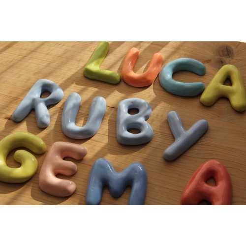 Handmade Custom Ceramic Letters, Wall Decoration | Personalized Names, Initials and Numbers