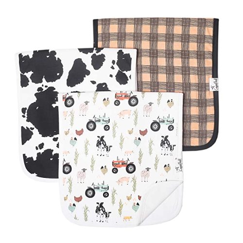 Copper Pearl Premium Baby Burp Cloths - 3-Pack Large Cotton Burp Cloths, Extra Soft Spit Up Rags with 3 Absorbent Layers, Perfect for Baby Boy and Baby Girl Gifts (21" x 10" Size, Jo Set)