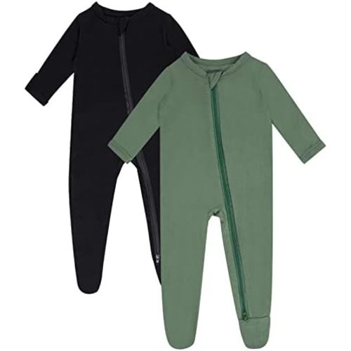 GUISBY Pajamas for Baby Boys & Girls, Infant Onesie with Mitten Long Sleeve Footed Pjs