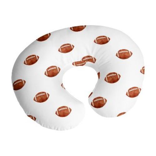 Sweet Jojo Designs Boy Support Nursing Pillow Cover (Pillow Not Included) Watercolor Sports Theme Brown and White