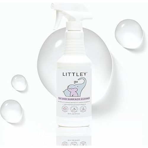 Littley Toy & Surface Cleaner with Hypochlorous Acid, Fragrance-Free, Made Without Ammonia, Bleach, Phosphates, Phthalates, or Dyes, 16oz Spray Bottle
