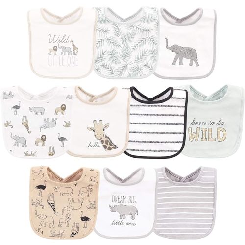 Hudson Baby Unisex BabyCotton Bibs - One Size