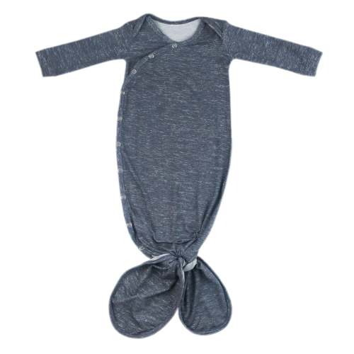 Newborn Knotted Gown - Denim