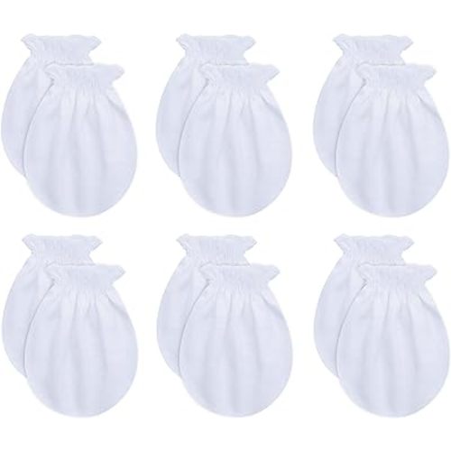 RATIVE No Scratch Mittens and Caps 100% Cotton for Newborn Baby 0-6 Months Boys Girls