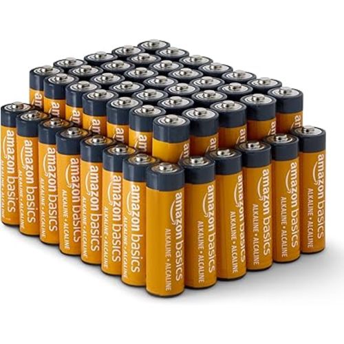 Amazon Basics 48-Pack AA Alkaline High-Performance Batteries, 1.5 Volt, 10-Year Shelf Life, Long-lasting, No Leakage