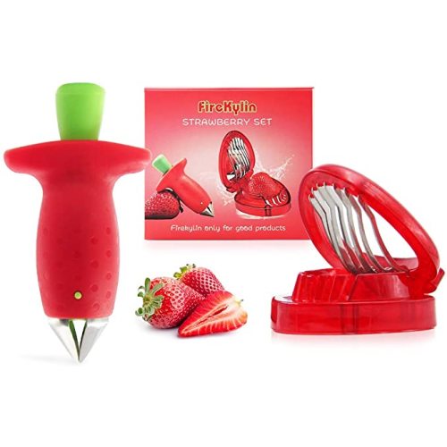 FireKylin Strawberry Huller Stem Remover and Strawberry Slicer Set