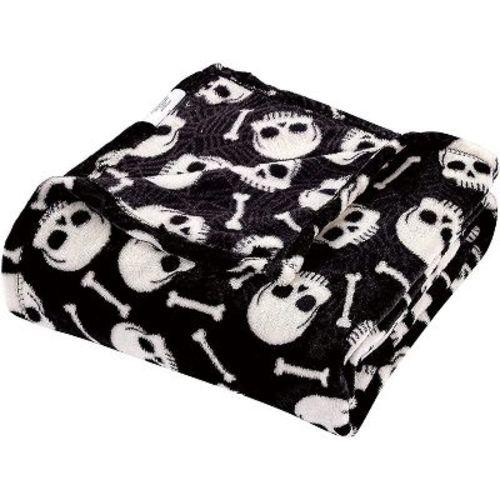 Kate Aurora Ultra Soft & Cozy Halloween Spooky Skulls Ultra Plush Throw - 50 in. W x 60 in. L