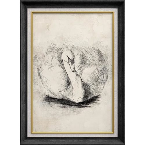 SIGNWIN Lake Swan Bird Portrait 26"x36" Black (Pb71-2204-m31)