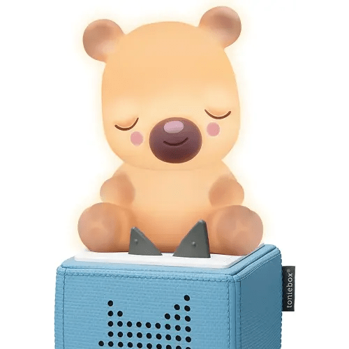 Tonies Night Light - Sleepy Bear Audio Play Character from Sleepy Friends | Warm Glow | 75 Minutes of Beautifully Composed Melodies | Record Your Own Bedtime Stories