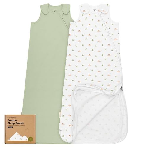 2-Pack Organic Baby Sleep Sacks, 100% Cotton - Soft & Breathable 0.5TOG Baby Wearable Blanket, Toddler Sleeping Sack 18-24 Months, Easy to Wear Transitional Swaddles for Newborns,Infants(Roarsome, L)