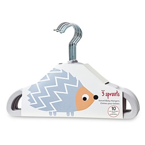 3 Sprouts 10-Pack Hedgehog Flocked Children's Hangers in Grey3 Sprouts 10-Pack Hedgehog Flocked Children's Hangers in GreyChange Options