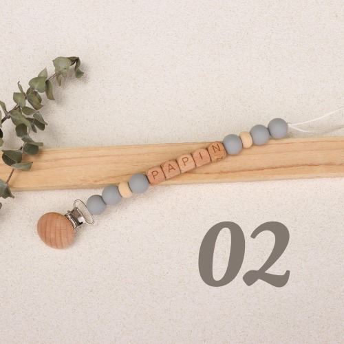 Personalized Custom Pacifier Clip, Boho Binky Clip, Wooden Baby Dummy Chain,Baby Shower Gift, Baby Boy and Girl Keepsake Gift, Handmade