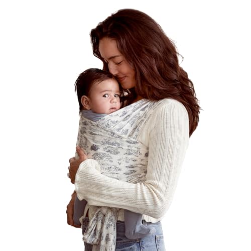 Solly Baby Wrap Carrier, Lightweight Hands-Free Baby Carrier Newborns to Toddler, Infants 8-25 Lbs., Baby Registry Must Have, Baby Carrier Wrap, Newborn Baby Essentials, Bleu Toile