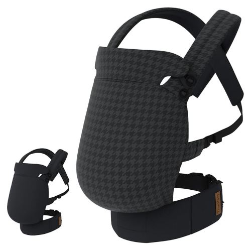 Reversible Lyocell Baby Carrier – Lightweight, Cooling, Breathable Ergonomic Support for Newborn to Toddler (7–44 lbs), Easy Hands‑Free On with Enhanced Lumbar Support – Houndstooth & Black