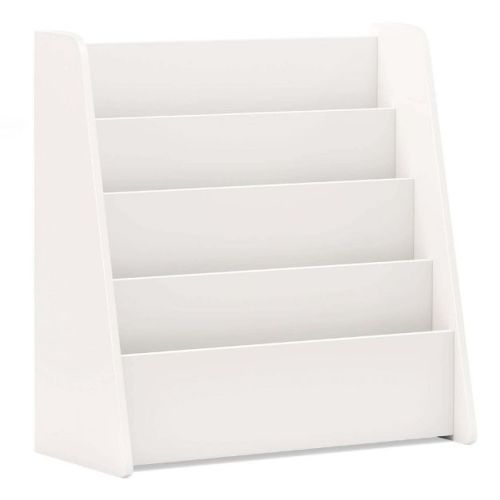 Costway 4-tier Kids Wooden Bookshelf Toddlers Book Rack with Deep Shelves White