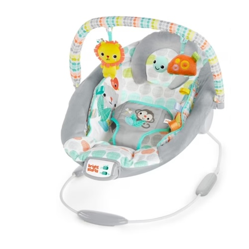 Whimsical Wild Bright Starts Vibrando Asiento de Bebé y Rocker