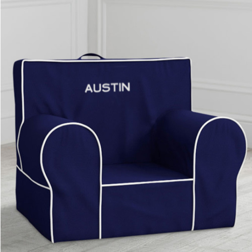 My First Anywhere Chair®, Navy with White Piping