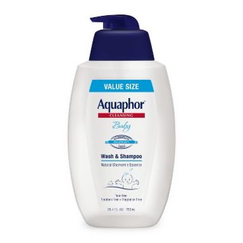Aquaphor Unscented Baby Wash & Shampoo - 25.4oz: Liquid Cleanser with Pump Bottle for Sensitive & Normal Skin