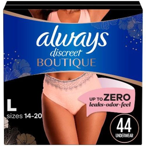 Always Discreet Boutique Underwear Women's Incontinence - Maximum Protection - Large - 10ct