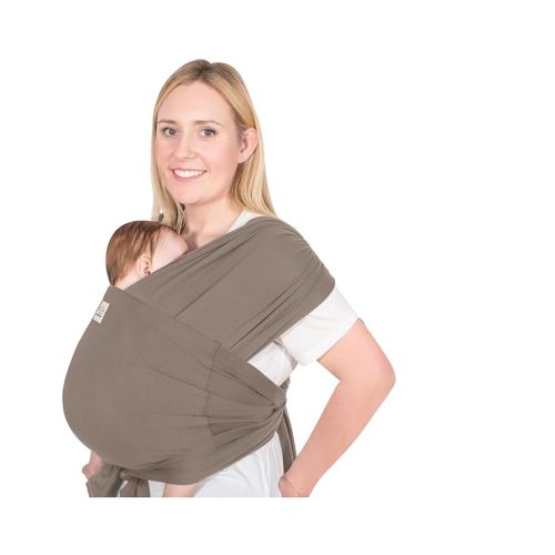 KeaBabies Baby Wrap Carrier Ring Sling - Easy to Wear, Adjustable D-Lite Baby Carrier Newborn to Toddler, Infant Carrying Shirt, Hands Free Bonding, Breathable Fabric Wearing Wrap (Copper Gray)