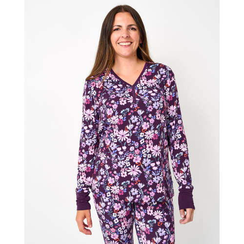 Violet Meadow Women's Long Sleeve Pajama Top | Little Sleepies