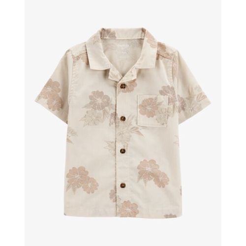 Baby Tropical Floral Woven Short-Sleeve Button-Down Shirt - Cream - OshKosh | Carter's