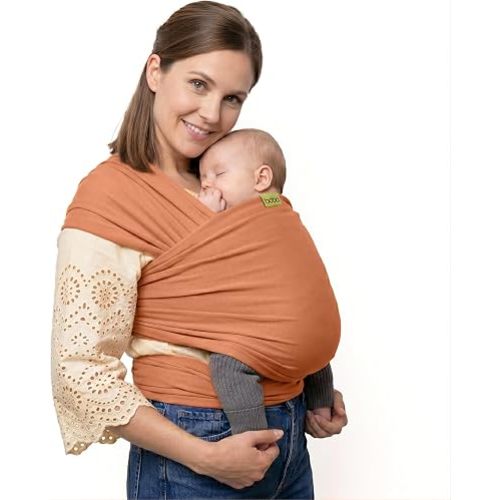 Boba Baby Wrap Carrier – Original Baby Sling Carrier for Newborns (7–35 lbs), Soft, Secure, Hands-Free & Ergonomic, Ideal for Comfortable Bonding, New Parents (Organic Fox)
