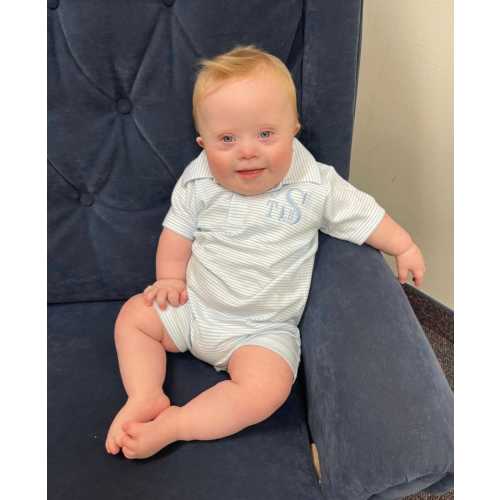 Boys Monogrammed romper, baby boy outfit, preppy boys outfit, boys summer outfit, monogram, baby shower gift, sk creations, pima cotton