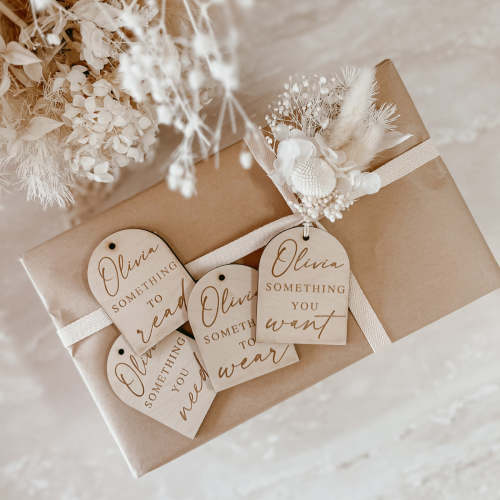 Personalised Arch Mindful Wooden Gift Tags (Set of 4)