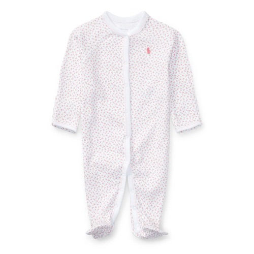 Floral Print Cotton Footie